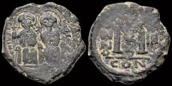 Ancient Coins - Justin II and Sophia AE follis large M