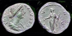 Ancient Coins - Faustina II, Augusta AE As Juno standing left