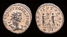 Ancient Coins - Probus billon antoninianus emperor standing right.