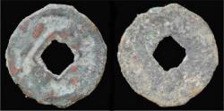 Ancient Coins - Soghd Bukhara AE small cash-like coin