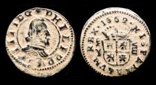 World Coins - Spain Philip IV 8 maravedis 1662