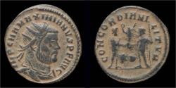 Ancient Coins - Maximian billon antoninianus emperor standing right