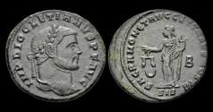 Ancient Coins - Diocletian AE follis Moneta standing to left