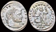 Ancient Coins - Licinius I Silvered follis Jupiter standing to left