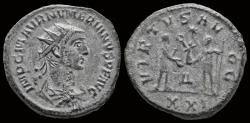 Ancient Coins - Numerian billon antoninianus Numerian receiving Victory on globe from Carinus