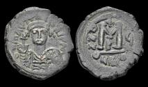 Ancient Coins - Maurice Tiberius AE follis Large M