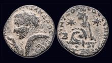 Ancient Coins - Mesopotamia Edessa Severus Alexander AE22 Tyche seated left