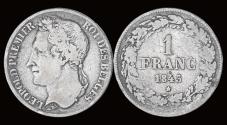 World Coins - Belgium Leopold I 1 frank 1843- unknown mintage