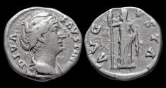 Ancient Coins - Diva Faustina I AR denarius Ceres standing facing