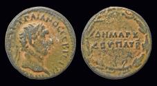 Ancient Coins - Syria Seleucis and Pieria Antioch Trajan AE20 legend within wreath