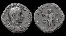 Ancient Coins - Volusian AE sestertius Pax standing left