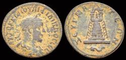 Ancient Coins - Commagene Zeugma Philip II AE29 tetrastyle temple of Zeus