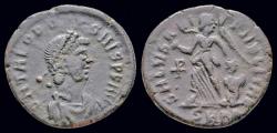 Ancient Coins - Theodosius I AE maiorina Victory walking left