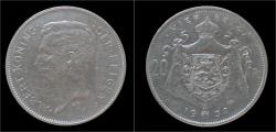 World Coins - Belgium Albert I 20 frank (4belga) 1932VL-pos A.