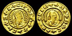 Ancient Coins - Axum Ebana Gold Chrysos bust of Ebana to right