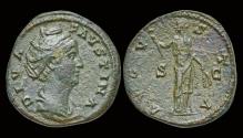 Ancient Coins - Diva Faustina I AE As Ceres standing right