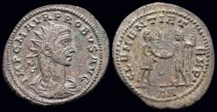 Ancient Coins - Probus billon antoninianus emperor receiving globe from Jupiter