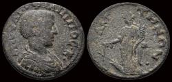 Ancient Coins - Lydia Saitta Philip II, as Caesar AE24- Tyche standing facing