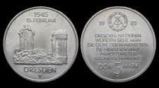 World Coins - DDR 5 mark 1985 Ruine der Frauenkirche Dresden