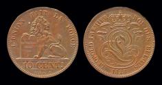 World Coins - Belgium Leopold I 10 centiem 1848 over 1838(with Braemt F. (with point)