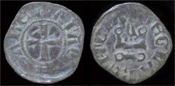 World Coins - Crusader Archaia Philip of Savoy billon denier no date