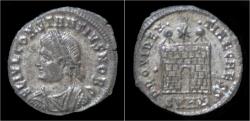 Ancient Coins - Constantius II silvered AE3 campgate.