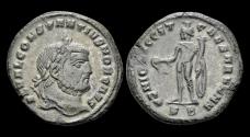 Ancient Coins - Constantius I Chlorus, as Caesar, silvered follis Genius standing front
