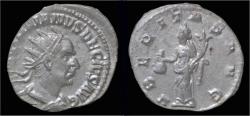 Ancient Coins - Trajan Decius AR antoninianus Uberitas standing left