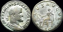 Ancient Coins - Maximinus I Thrax AE sestertius Salus seated left