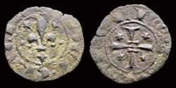 World Coins - Italy Sicily Messina Carlo I d'Angio billon denaro