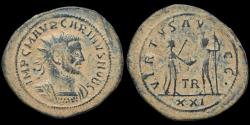Ancient Coins - Carinus AE antoninianus Carus receiving globe from Carinus
