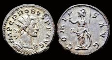 Ancient Coins - Probus silvered antoninianus Minerva standing left