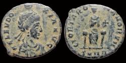 Ancient Coins - Aelia Eudoxia, Augusta, AE nummus  Eudoxia enthroned facing
