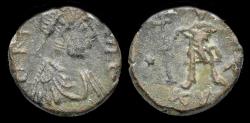 Ancient Coins - Leo I AE nummus emperor standing facing