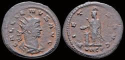 Ancient Coins - Gallienus AE antoninianus Emperor sacrificing at tripod