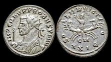 Ancient Coins - Probus silvered antoninianus Sol driving quadriga