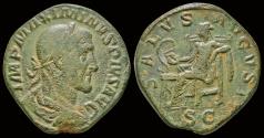 Ancient Coins - Maximinus I Thrax AE sestertius Salus seated left