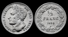 World Coins - Belgium Leopold I 1/2 frank 1838