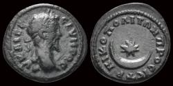 Ancient Coins - Moesia Inferior Nicopolis Septimius Severus AE assarion star above crescent