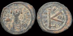 Ancient Coins - Maurice Tiberius half  folllis Large K