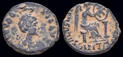 Ancient Coins - Aelia Eudoxia, Augusta AE follis Victory seated right
