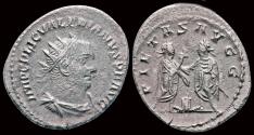 Ancient Coins - Valerian I AR antoninianus two emperors standing face to face