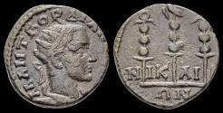Ancient Coins - Bithynia Nikaia Gordian III AE18 three military standards