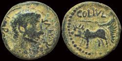 Ancient Coins - Phoenicia Berytus  Augustus AE22 founder plowing with yoke of oxen