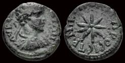 Ancient Coins - Moesia Inferior Nicopolis ad Istrum Caracalla AE assarion nine-pointed star