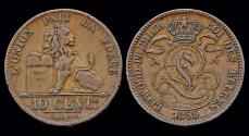 World Coins - Belgium Leopold I 10 centiem 1855