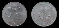 World Coins - DDR 5 mark 1990 500 jahre postwesen