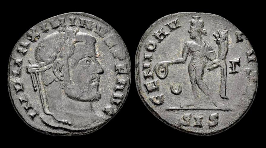 Maximinus II Daia AE follis Genius standing left | Roman Imperial