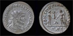 Ancient Coins - Diocletian silvered antoninianus emperor standing right