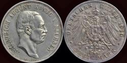 World Coins - Germany Sachsen Friedrich August III 3 mark 1910E